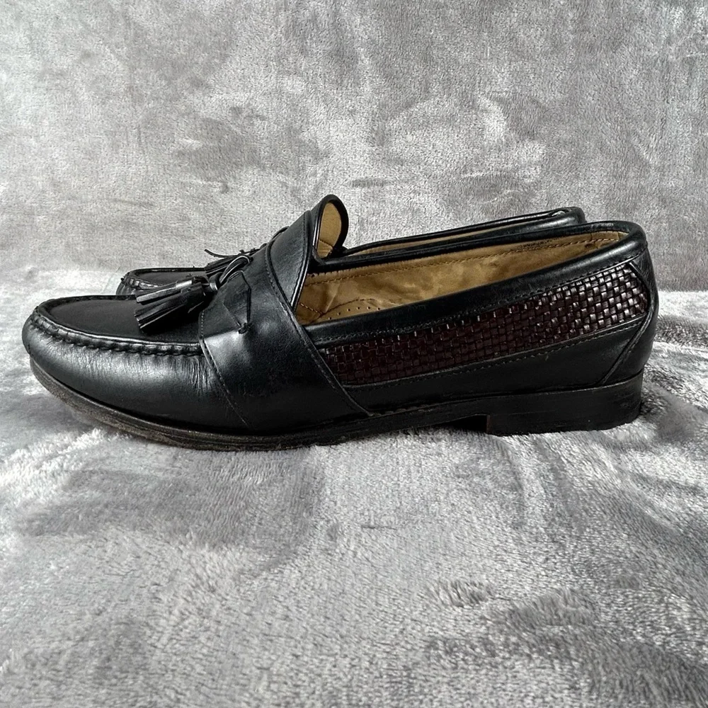 Allen Edmonds Bennington Loafers Mens 10.5 Two Tone Black Brown Tassel Loafers